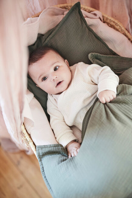 Oh, Poppy! Vega Muslin Bäddset 70x80 Spjälsäng, Forest Green