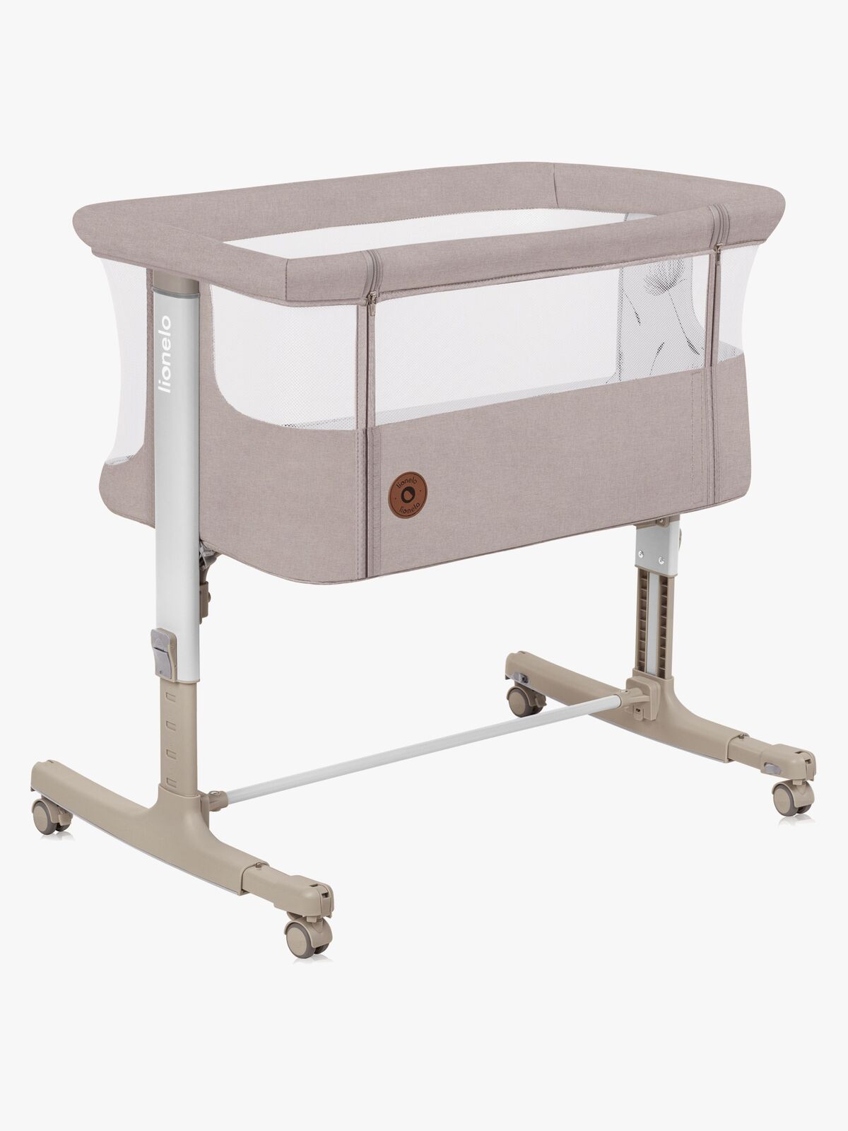 Lionelo Aurora Bedside Crib 3-in-1, Beige Cappuccino