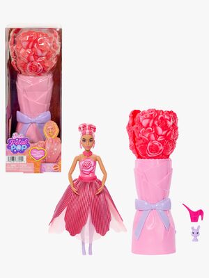 Barbie Petal Pop Flower Surprise Docka Ros, Röd