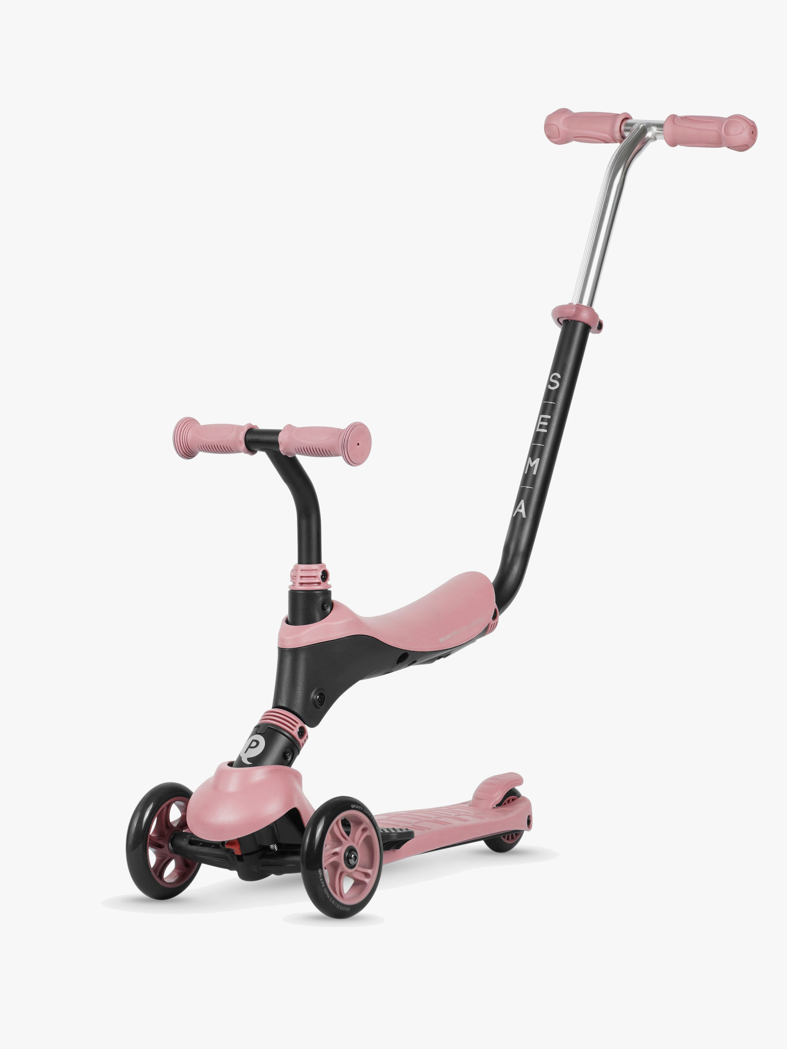 QPlay Sema 5-in-1 3-hjulig Sparkcykel, Rosa