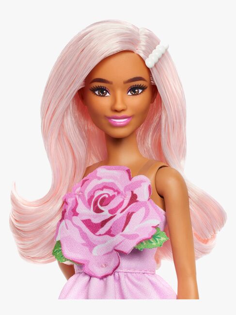 Barbie Deluxe Style Docka i Rosa Klänning