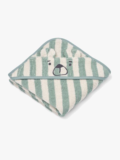 LIEWOOD Albert Handduk med Huva, Peppermint/Creme de la creme
