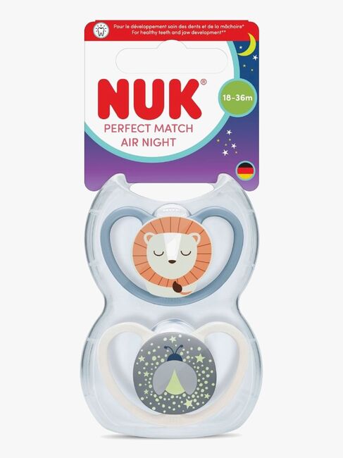 NUK Perfect Match Air Night Napp 2-Pack Stl 3, Lion