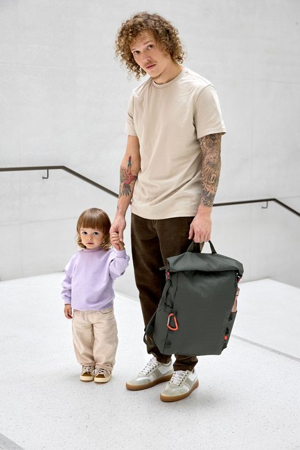 Lässig Outdoor Skötväska Ryggsäck med Rullöppning, Dark Olive