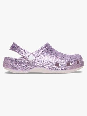 Crocs Classic Chunky  Glitter Tøfler, Grape Ice