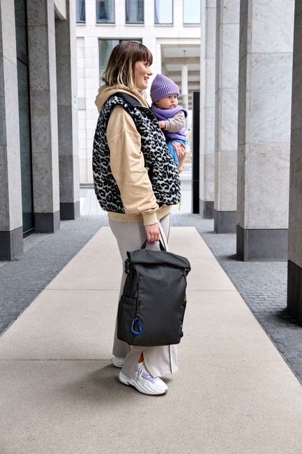 Lässig Outdoor Skötväska Ryggsäck med Rullöppning, Black