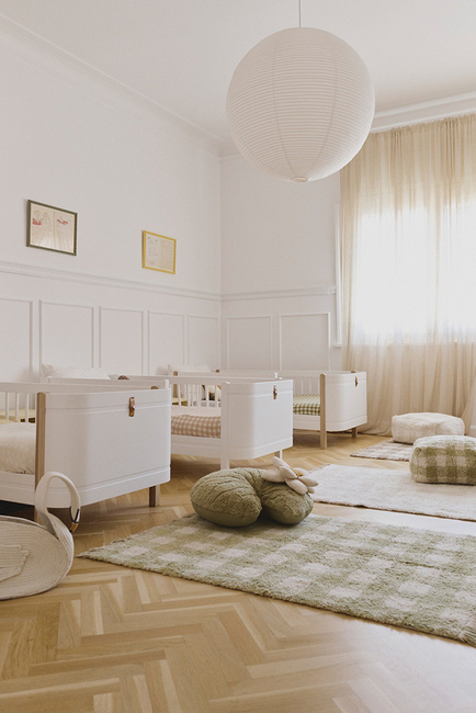 Lorena Canals Tvättbar Vichy Matta 150x180 cm, Matcha