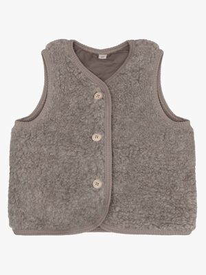 HUTTEliHUT Uldvest Teddy, Camel Melange