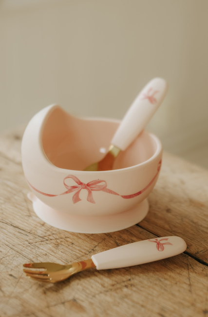 Elodie Skål Set Silikon, Rosy Bow