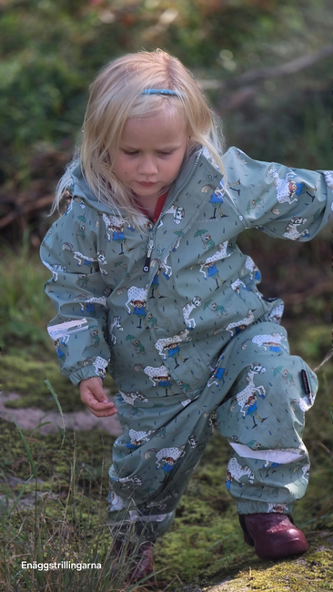 Geggamoja  Fodrat Regnställ Pippi Långstrump, Grön