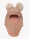 Huttelihut Balaklava Merinoull med Pompoms, Rose Melange