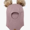 Mikk-Line Balaklava Merinoull med Pompoms, Twilight Mauve