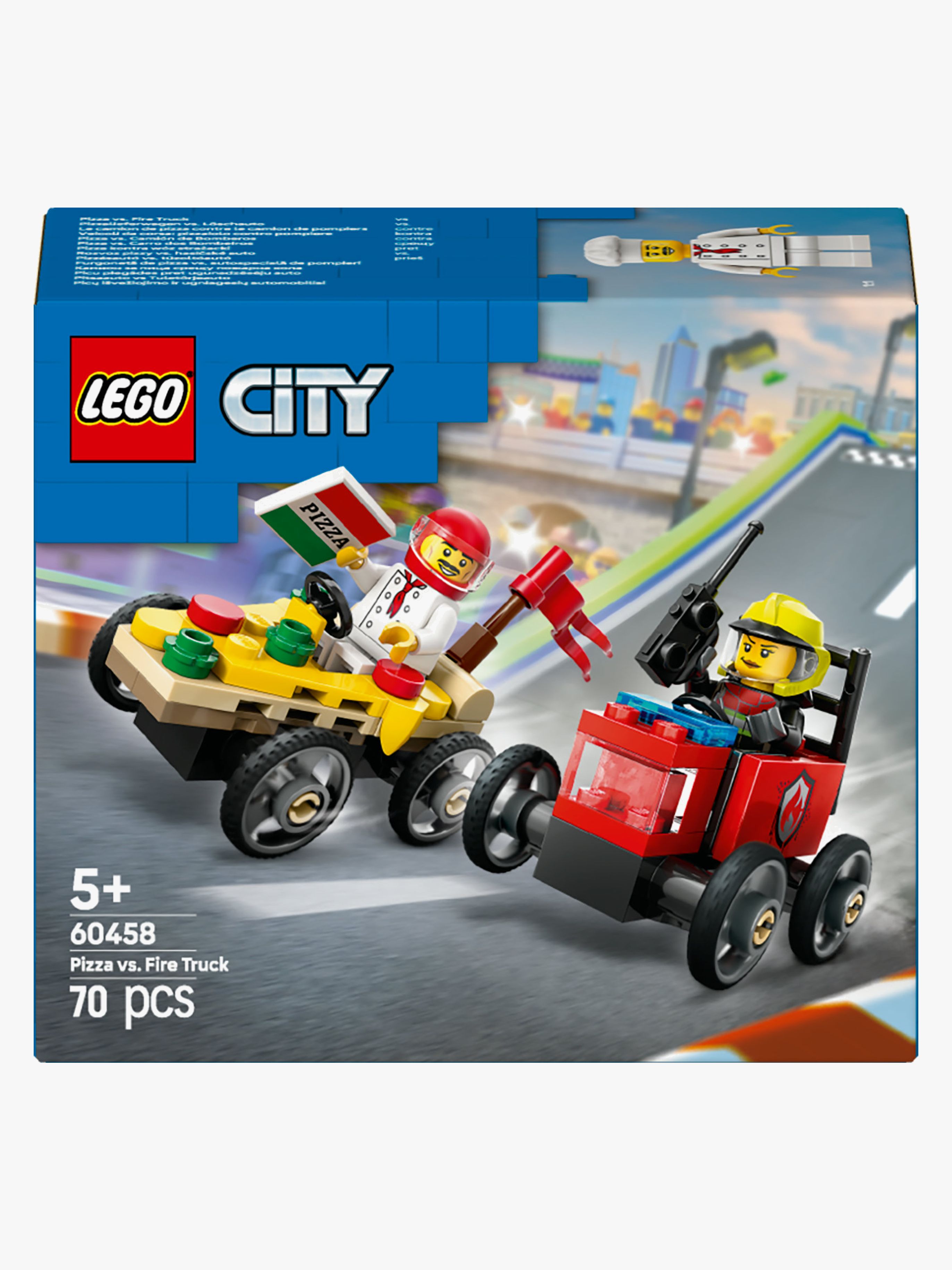 Köp LEGO City 60458 Pizzabil mot brandbil – racingpaket