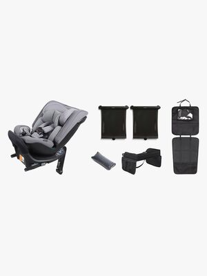 Beemoo Rotate i-Size Vändbar Bilbarnstol inkl. Tillbehör, Mineral Grey