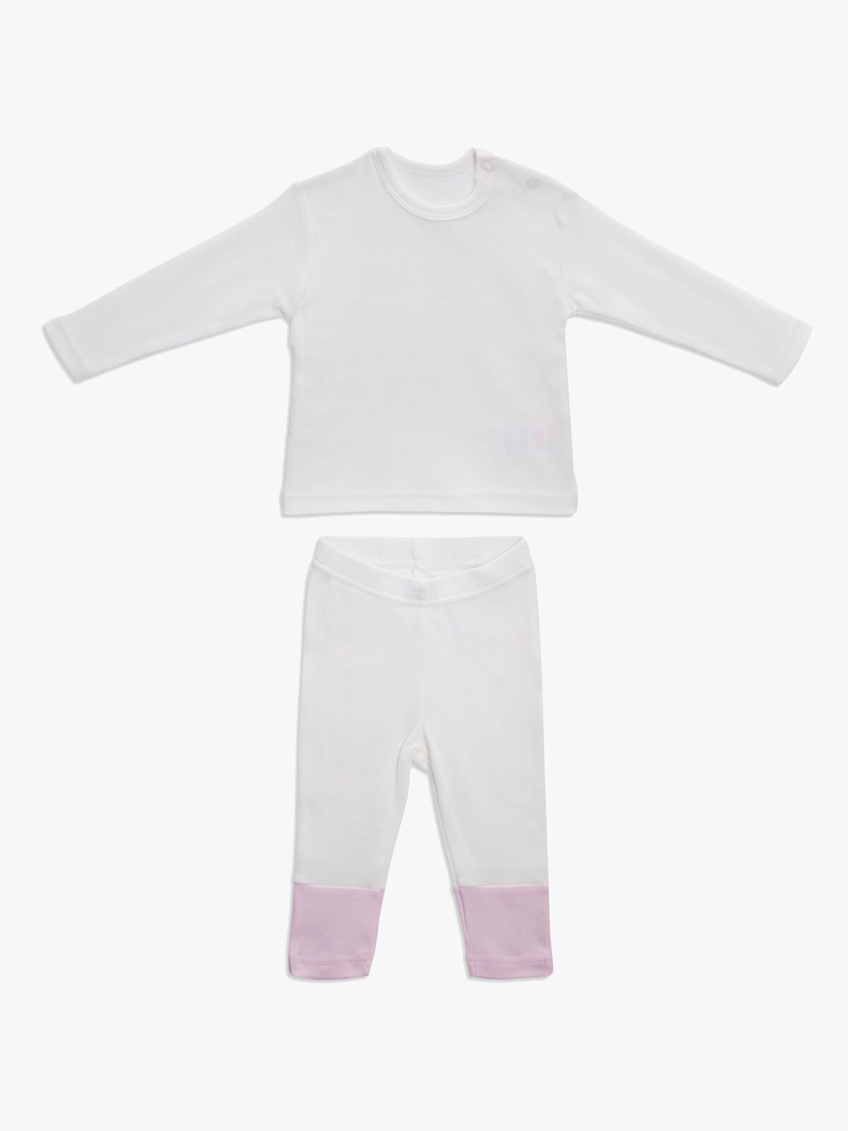 Tiny Treasure Emelie Tröja och Byxa med Rosett, Chalk Pink