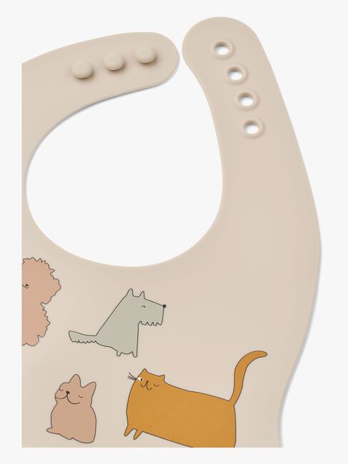 LIEWOOD Ember Mönstrad Haklapp 2-Pack, Cats & Dogs/Sandy