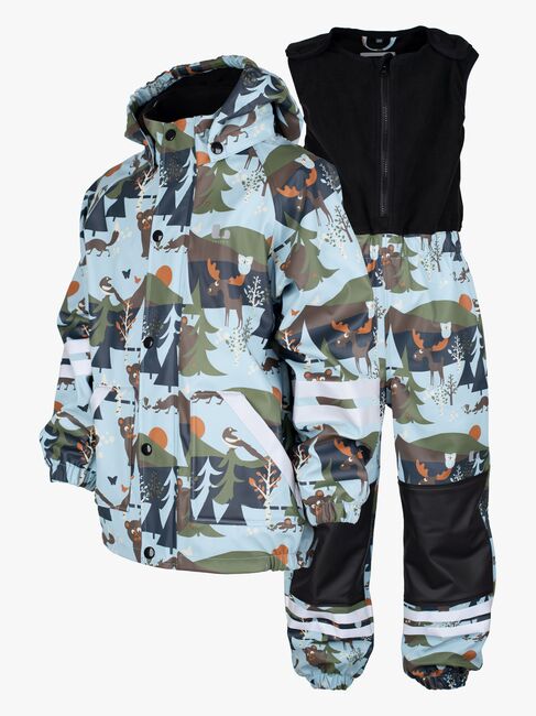 Lindberg Lekhyttan Fodrat Regnställ, Light Blue/Brown