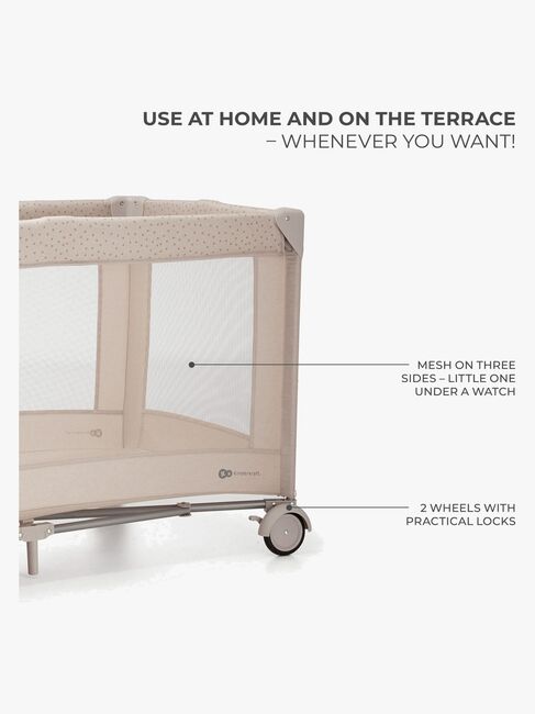 Kinderkraft JOY 2 Resesäng med Tillbehör, Beige