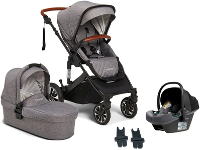 Beemoo Maxi 4 Duovagn Inkl. Beemoo Route i-Size Babyskydd, Grey Black/Mineral Grey