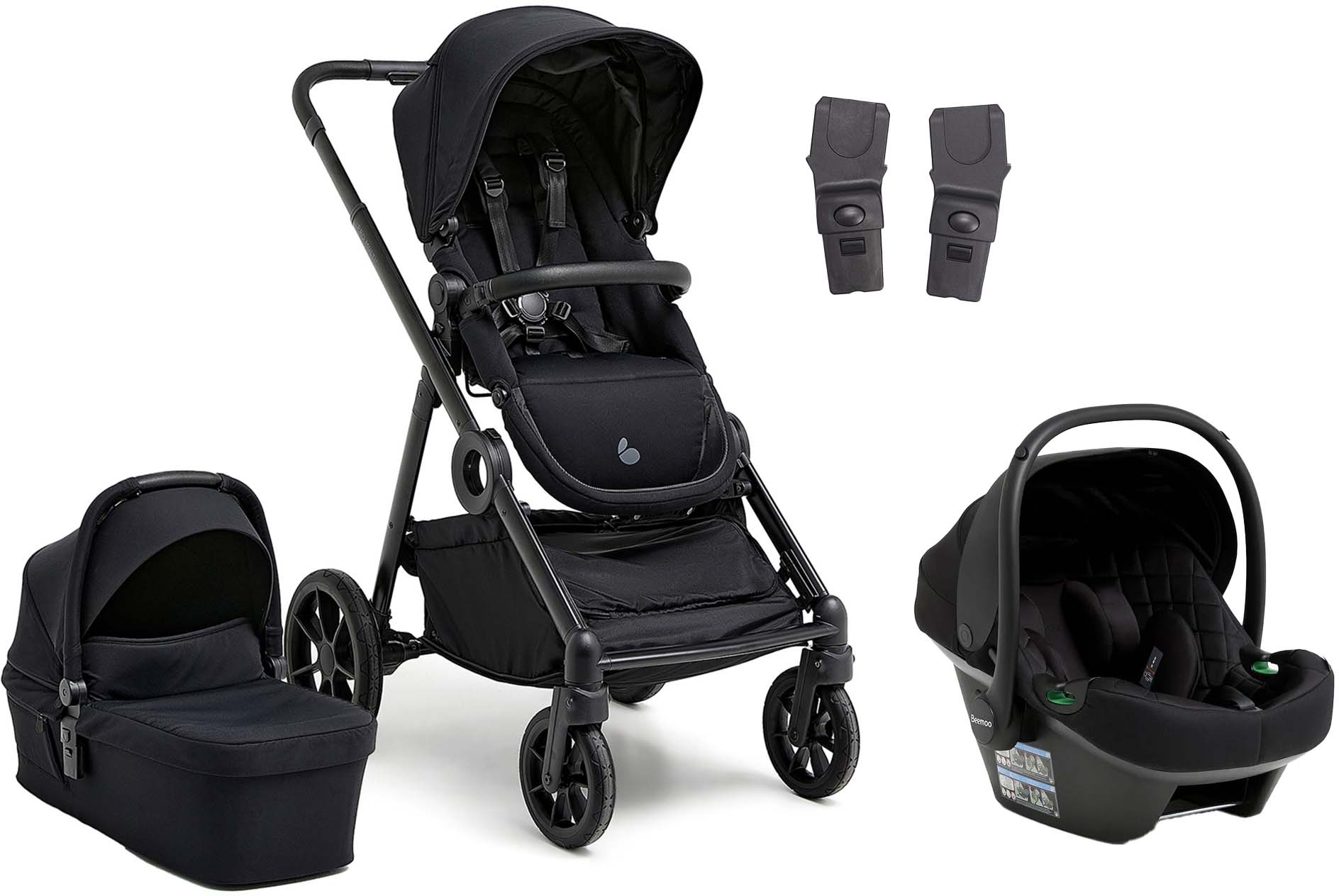 Beemoo Pro Multi 2 Duovagn Inkl. Route i-Size Babyskydd Coffee Black/Black Stone