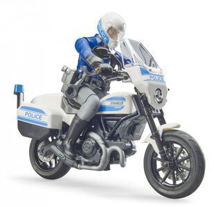 Bruder BWorld Scrambler Ducati Polismotorcykel med Förare