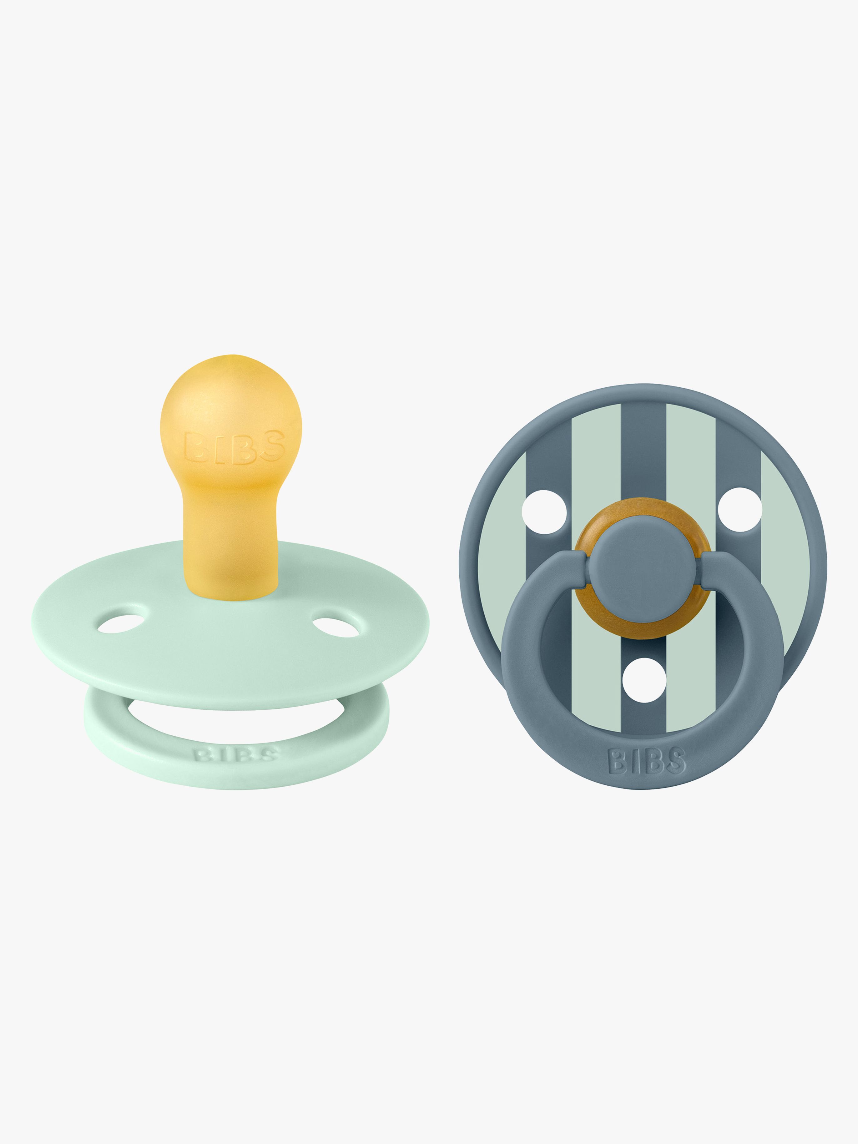 BIBS Studio Colour Block Napp 2-Pack Latex Stl 1, Nordic Mint Petrol Mix