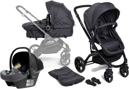 Beemoo Move 2-in-1 Kombivagn Inkl. Beemoo Route i-Size Babyskydd, Asphalt/Mineral Grey