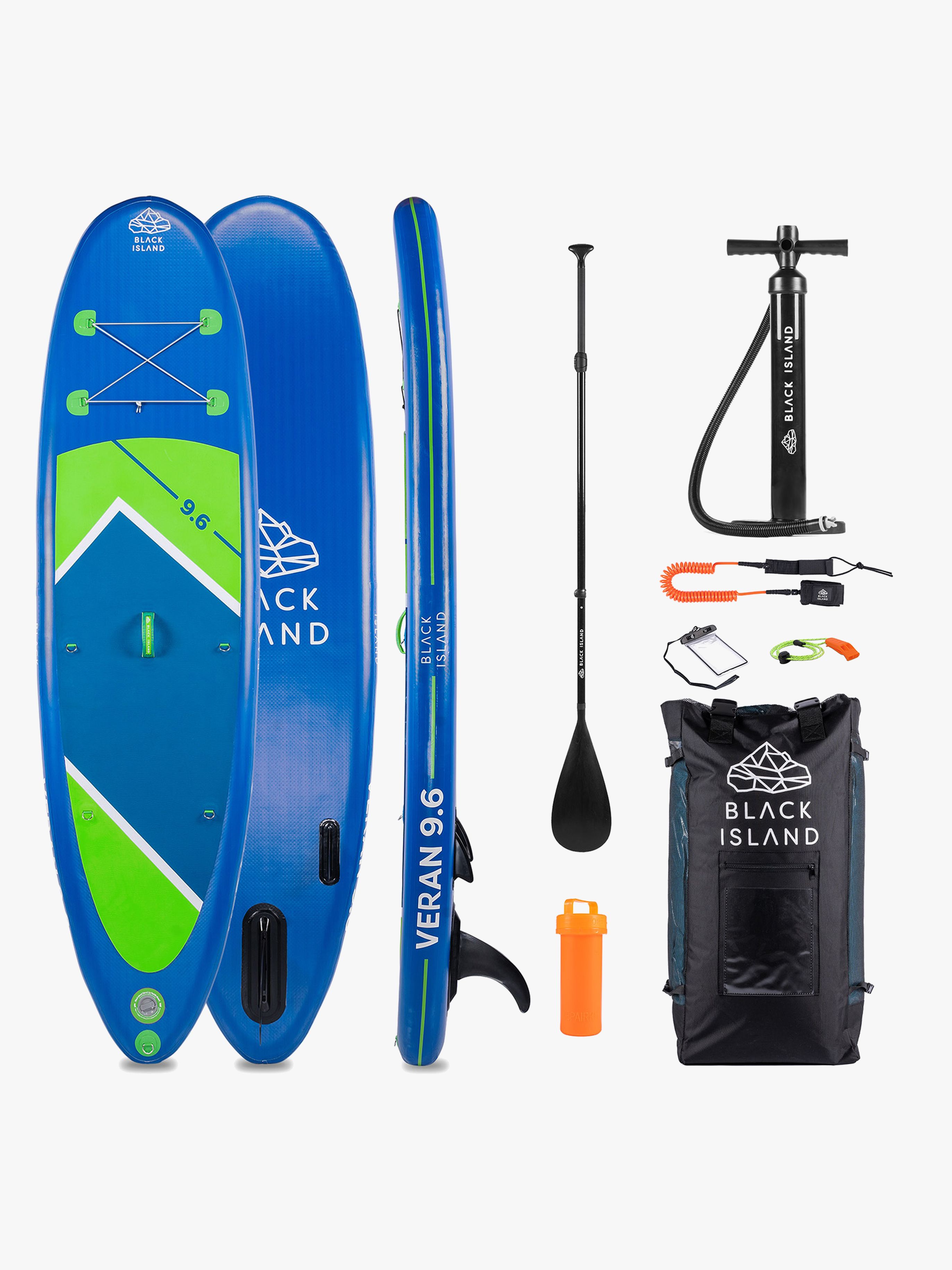 Black Island SUP-bräda 9'6 – uppblåsbart helpaket från 8 år