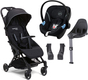 Beemoo Easy Fly Lux 3 Sulky inkl. Cybex Aton M Babyskydd + Bas, Black