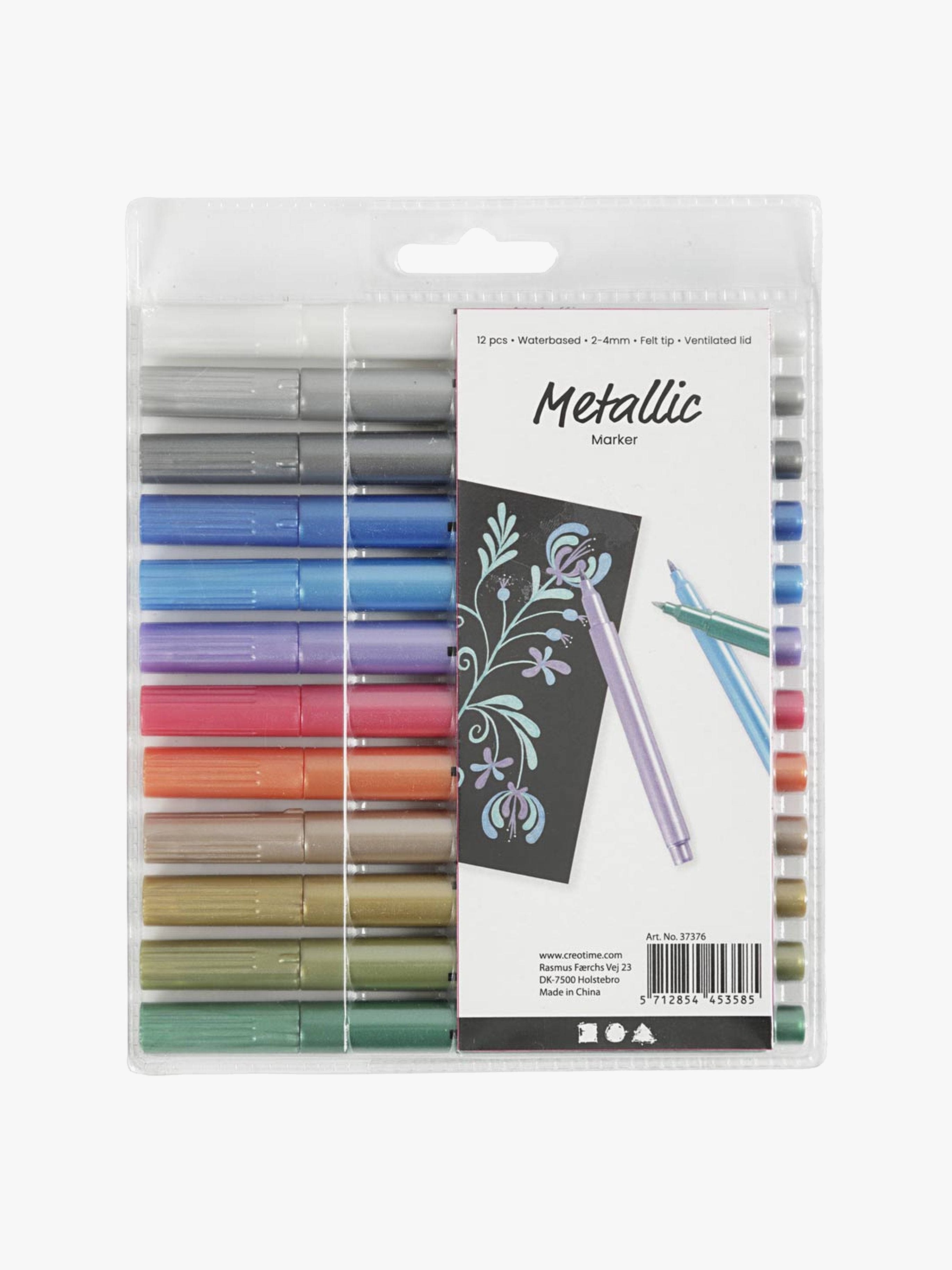 Creativ Company Tuschpennor Metallic 12-pack