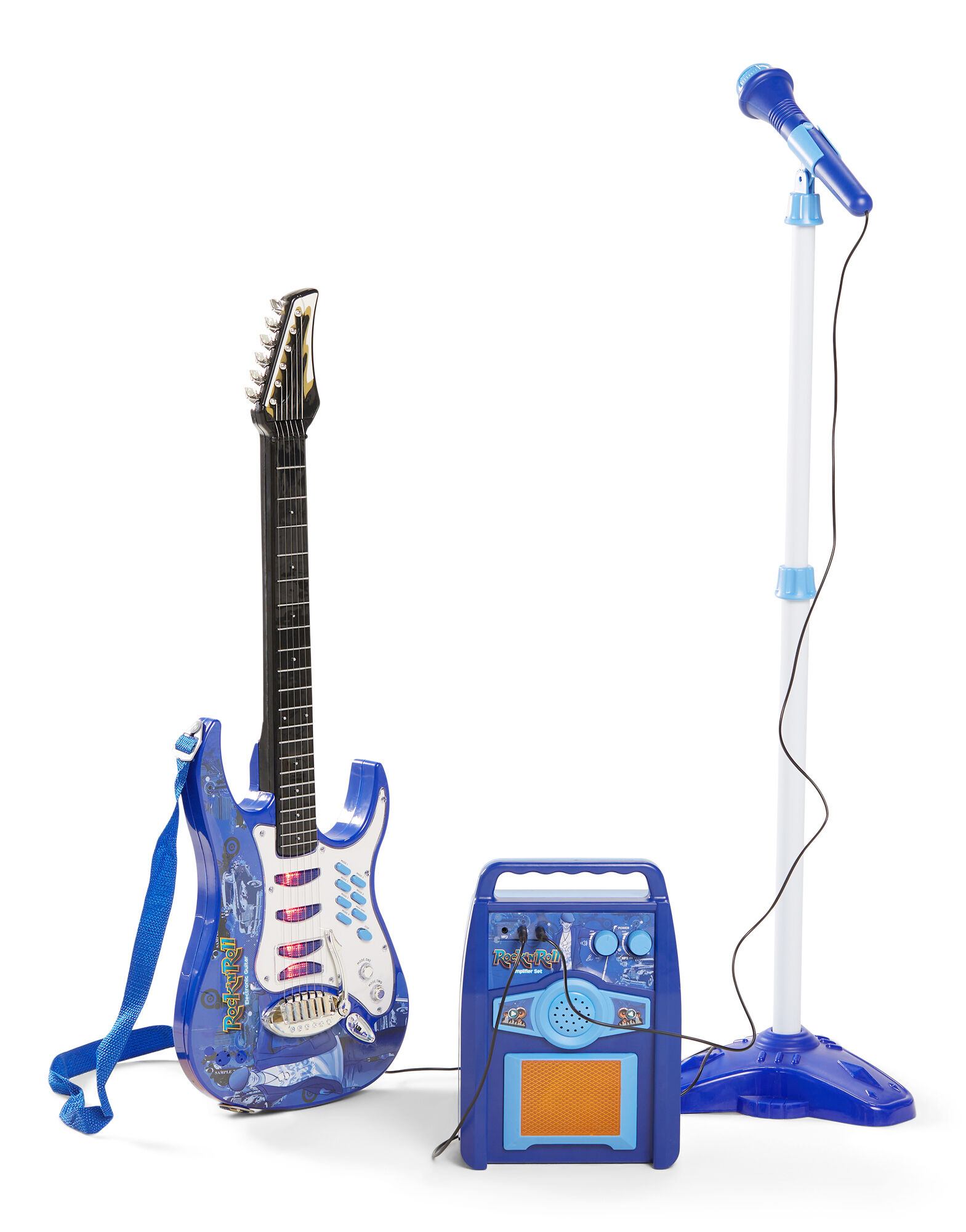Cloudberry Castle Leksaksgitarr med Mikrofon &  Högtalare Blå