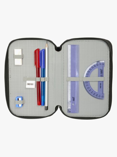 One Piece  Fyllt Trippelpennfodral 37 Delar, Svart