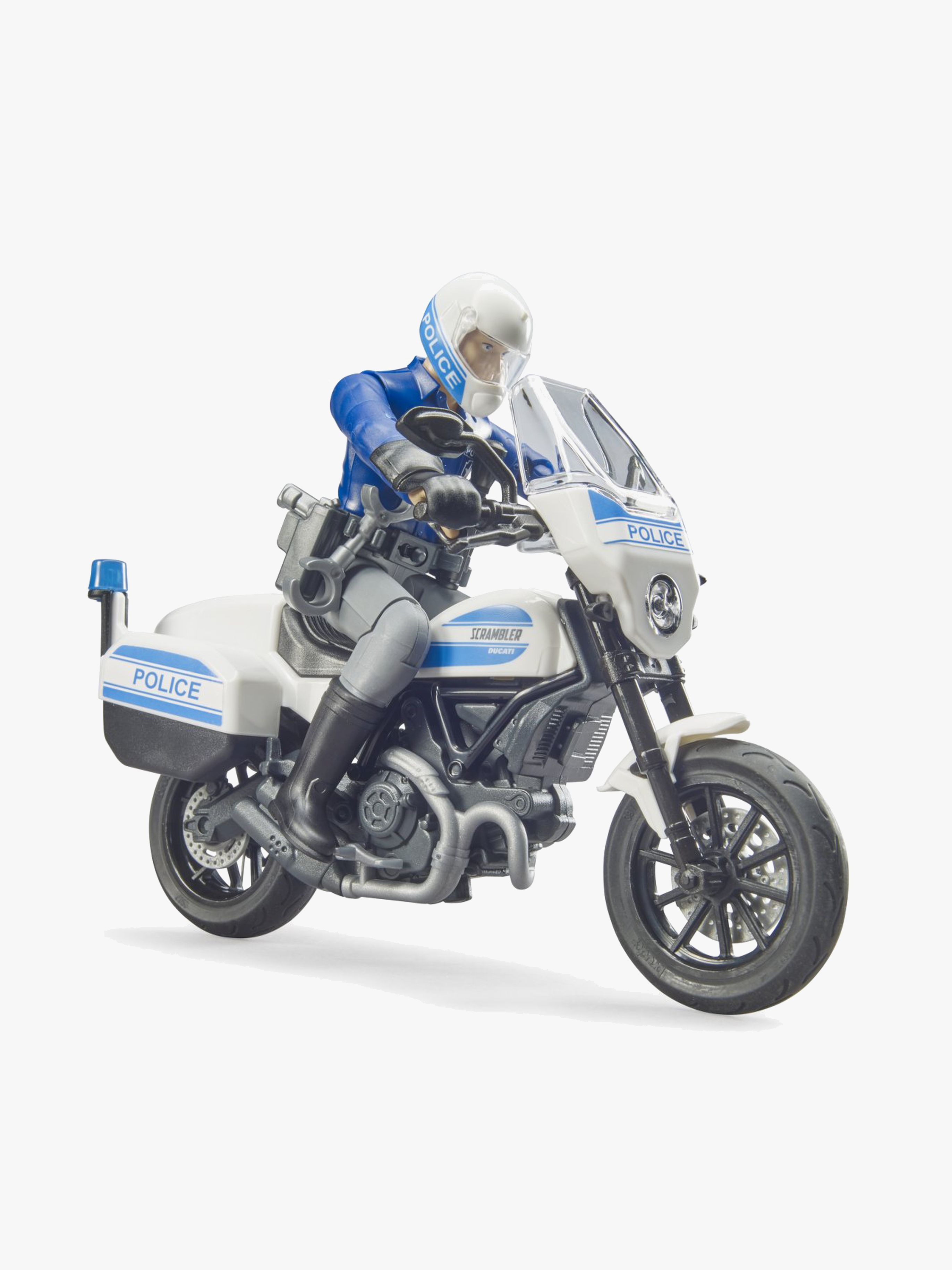 Bruder BWorld Scrambler Ducati Polismotorcykel med Förare