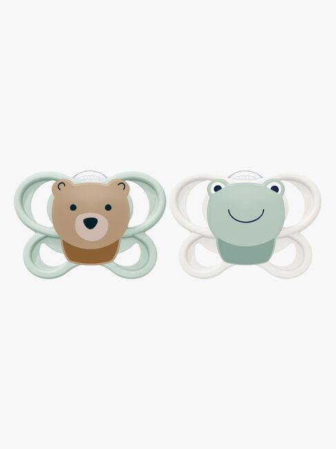 NUK Perfect Match Air Napp 2-Pack Stl 1, Bear/Frog