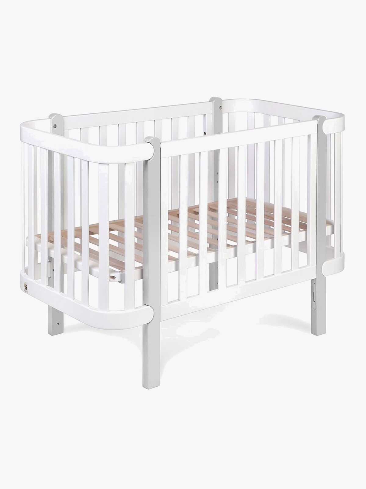 Yappy Kids Étude Spjälsäng, Vit/Grå