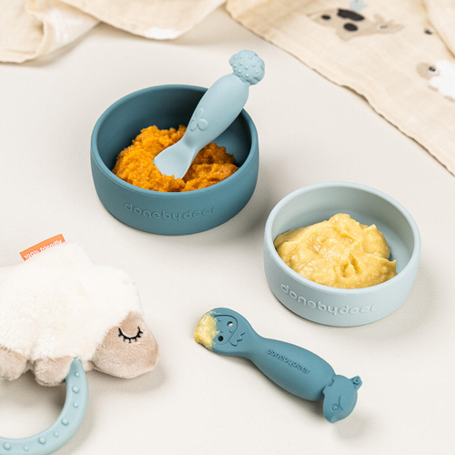 Done By Deer Dotti Silikon Skål 2-Pack, Blue