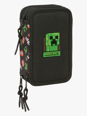 Minecraft  Fyllt Trippelpennfodral 37 Delar, Svart