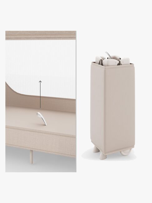 Kinderkraft LEODY UP Resesäng med Tillbehör, Beige