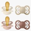 BIBS Supreme Napp 4-Pack Gjord Av Latex Stl 2, Ivory/Vanilla/Blush/Woodchuck