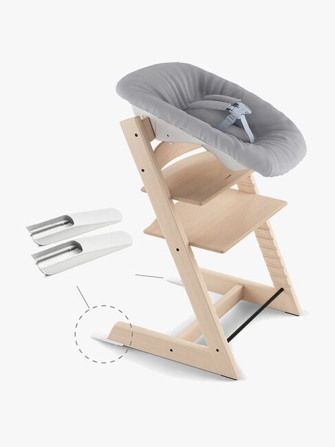 Stokke Tripp Trapp Matstol inkl. Newborn Set, Whitewash/Grey