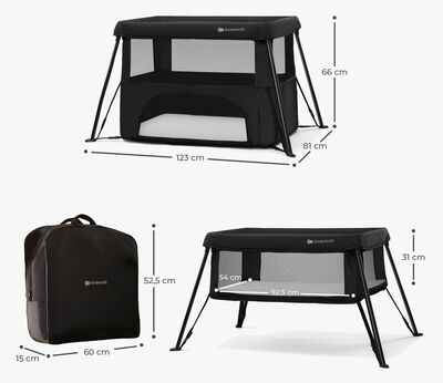 X Adventure Campingbedje / Reisbed Twist Zwart Inclusief Transporttas | OVERIG | Wij helpen je