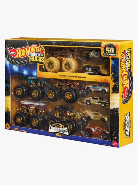 Hot Wheels Monster Trucks Bigfoot Trophy Champions Flerpack