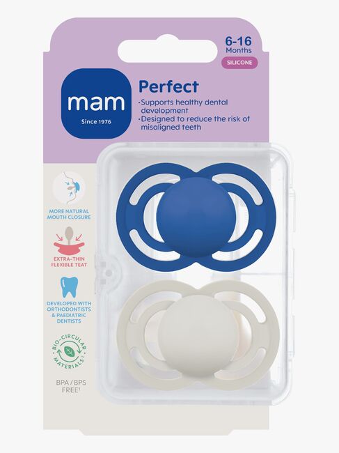 MAM Perfect Napp Silikon 2-Pack 6-16m, Blå