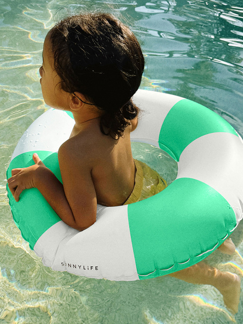 SUNNYLiFE Mini Badring, Pool Party Green Stripe