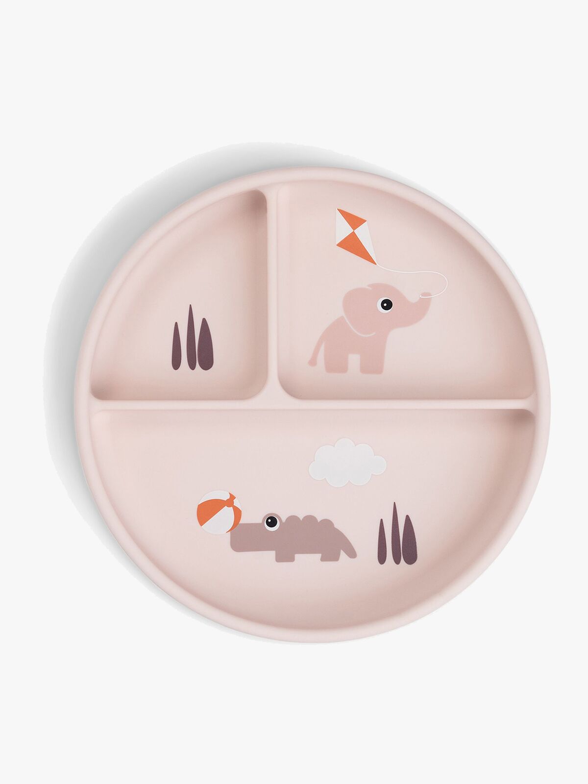 Done By Deer Playground Stick & Stay  Delad Silikontallrik, Powder