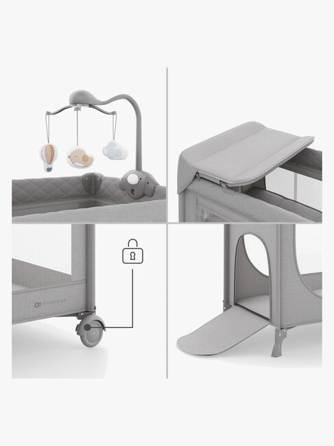 Kinderkraft LEODY UP Resesäng med Tillbehör, Grey