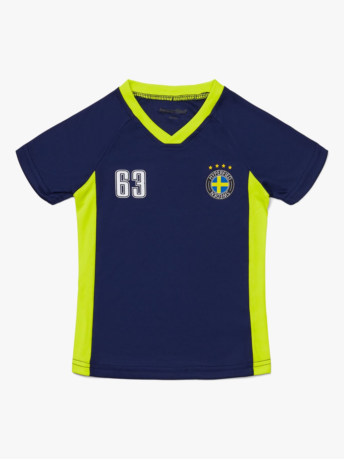 Hyperfied V-Neck Neo Logo T-Shirt, Medieval Blue