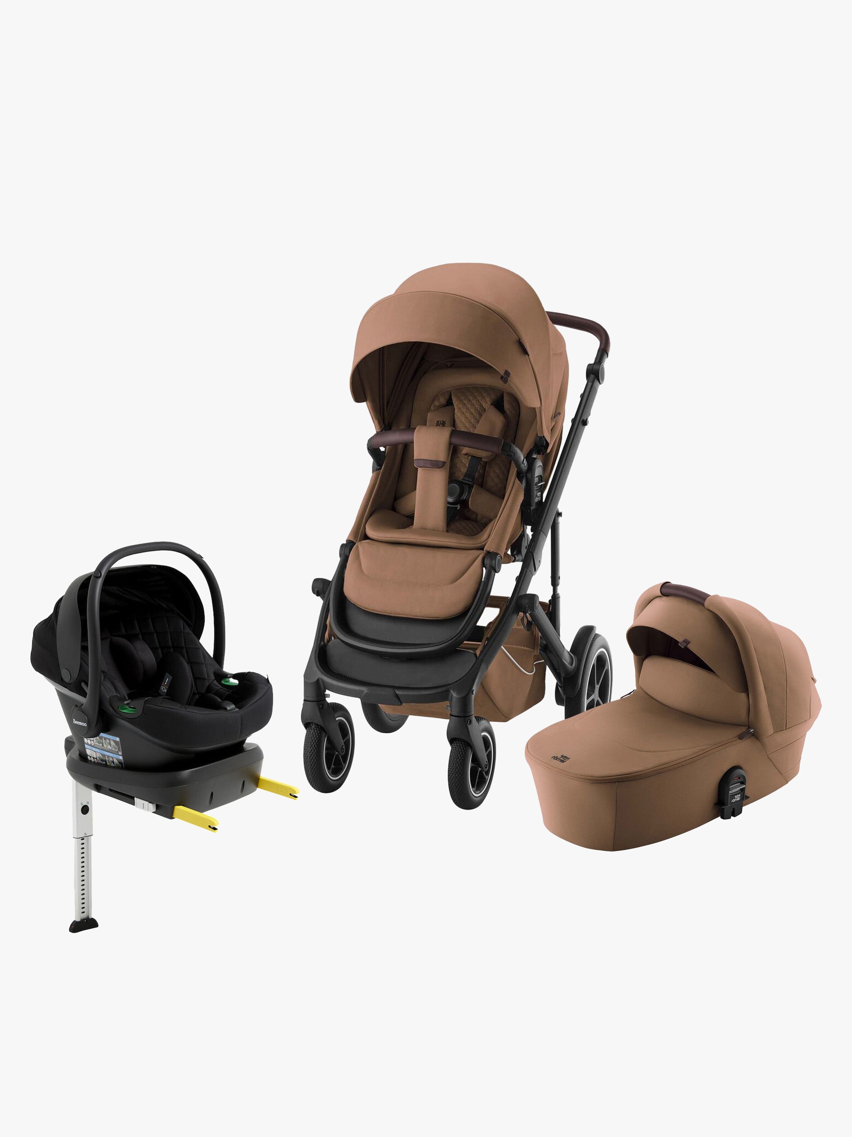 Britax Römer Smile 5Z Duovagn inkl. Beemoo Route Babyskydd &  Bas, Warm Caramel/Black Stone