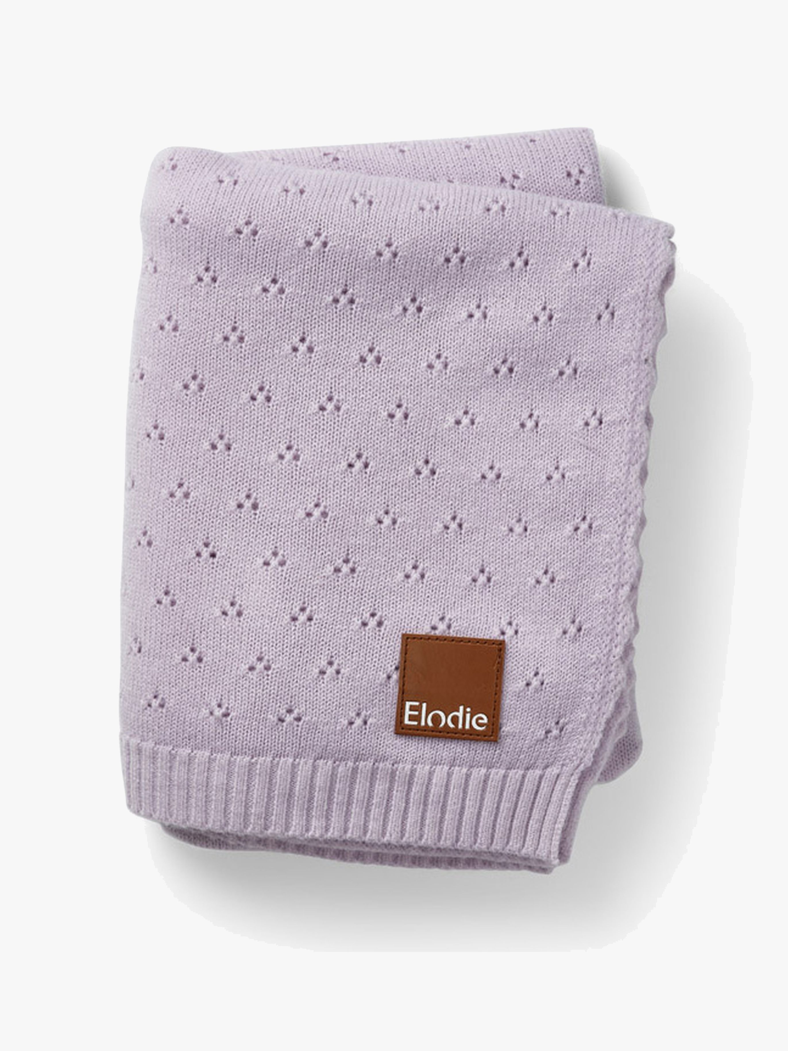 Elodie  Pointelle-stickad Filt 100x75, Lavender Love