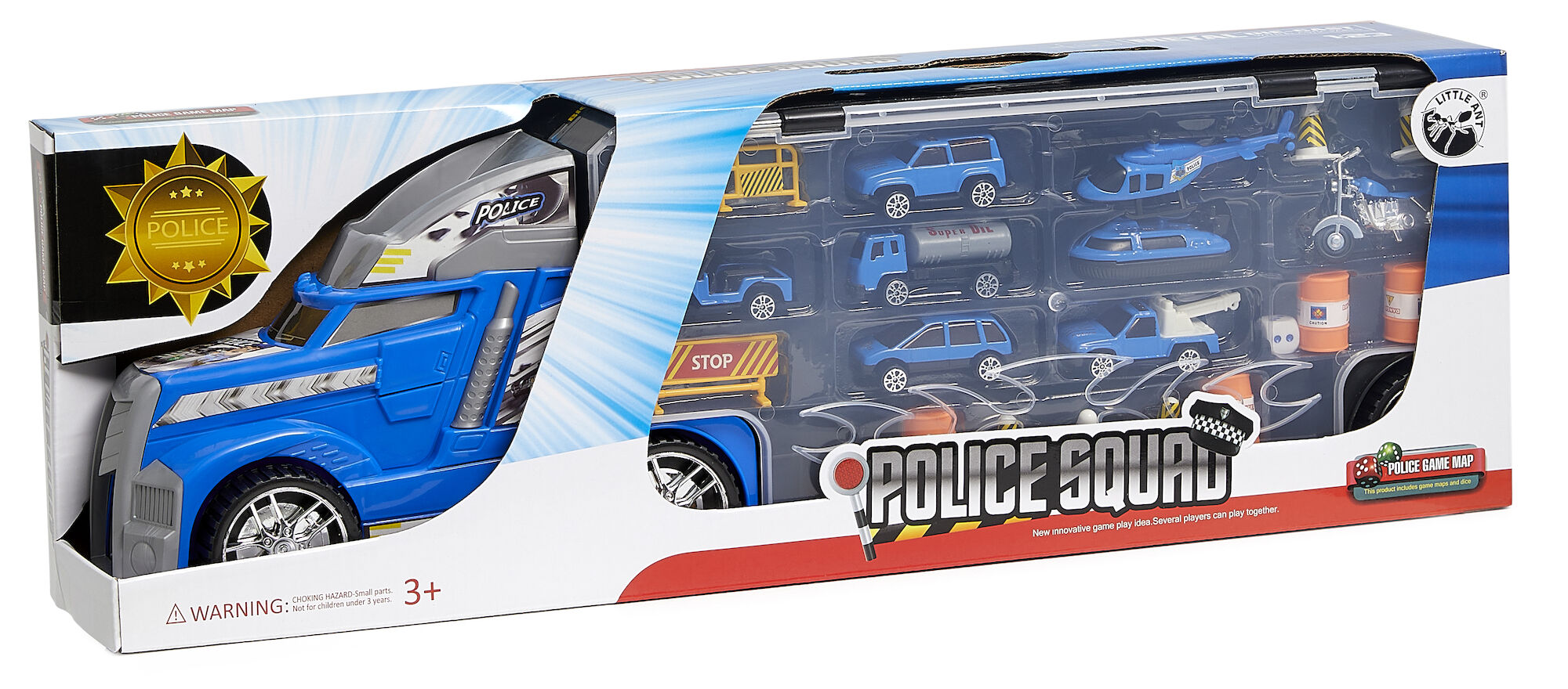 Alex’s Garage Police Squad Lastbil med Fordon